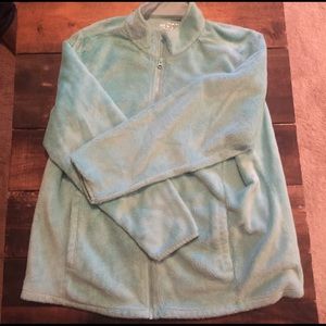 Women's fuzzy light blue jacket