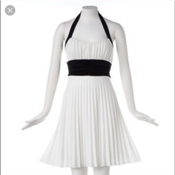Speechless Dresses & Skirts - Pleated Halter Dress, NWT, white and black!