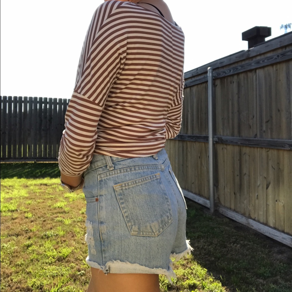 Brandy Melville high waisted distressed shorts