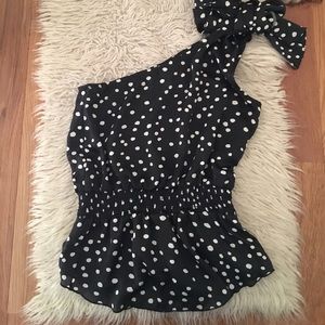Silky polka dot blouse