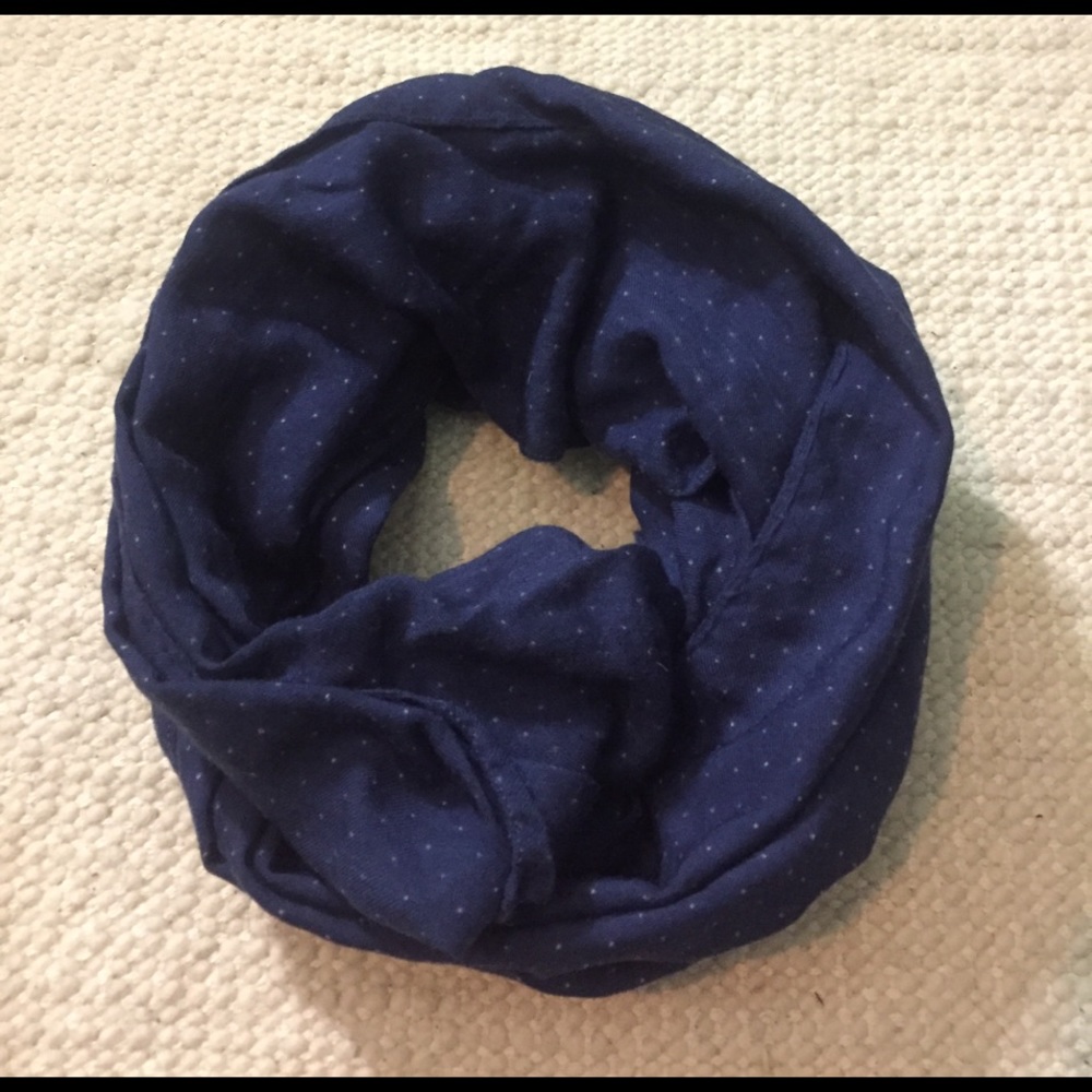 Navy polka dot scarf