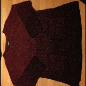 Adorable cranberry and black sweater.  Denim 24/7
