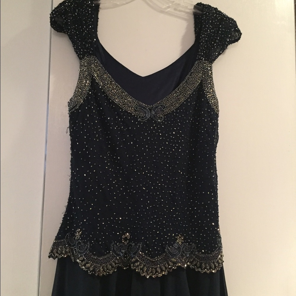 Mother of the Groom Dress Navy Blue full length