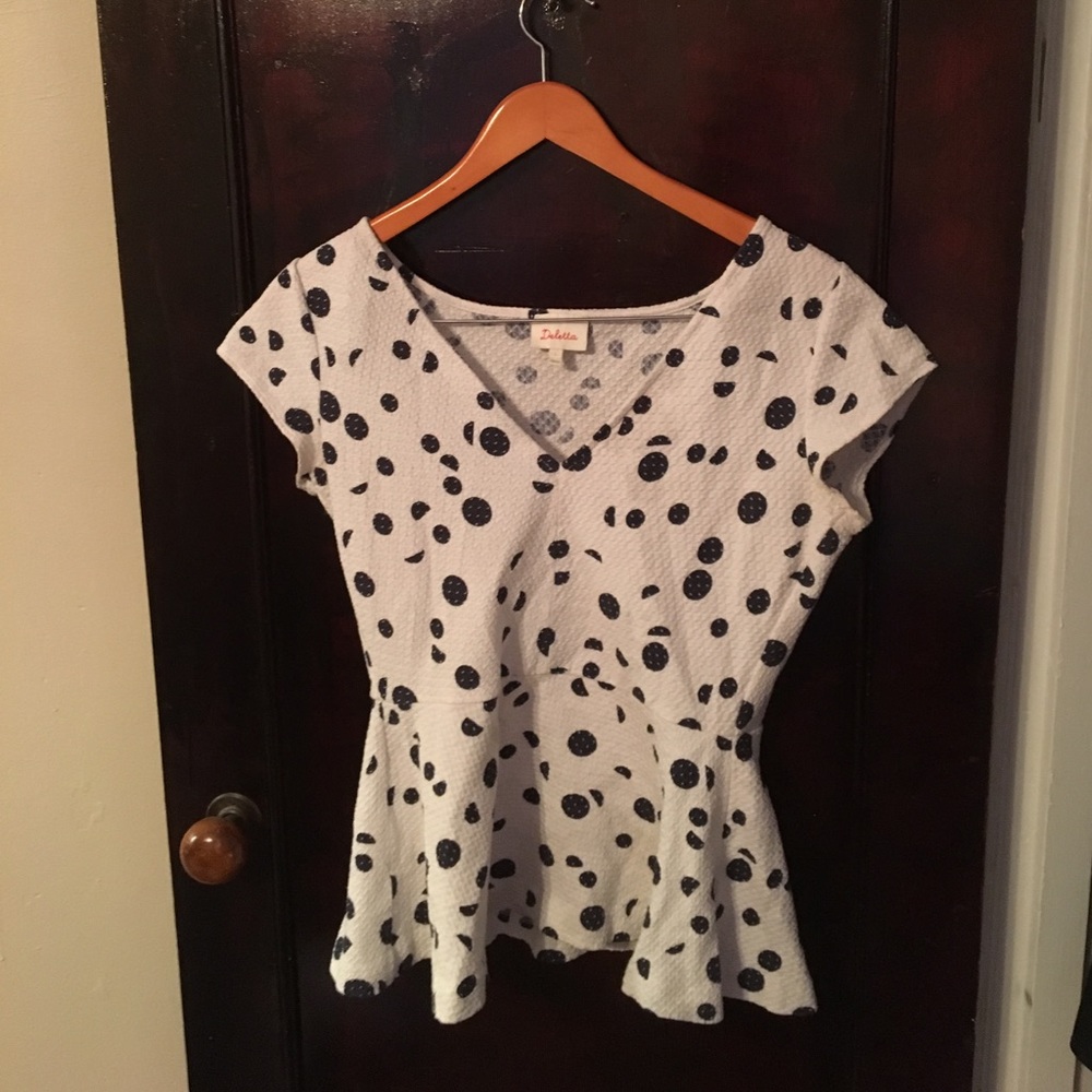 Anthropologie peplum top "Deletta" collection