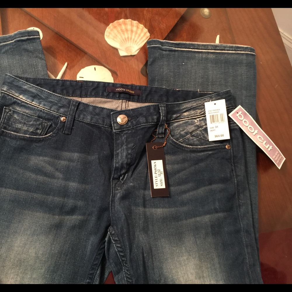 Vigoss medium wash boot leg flare jeans