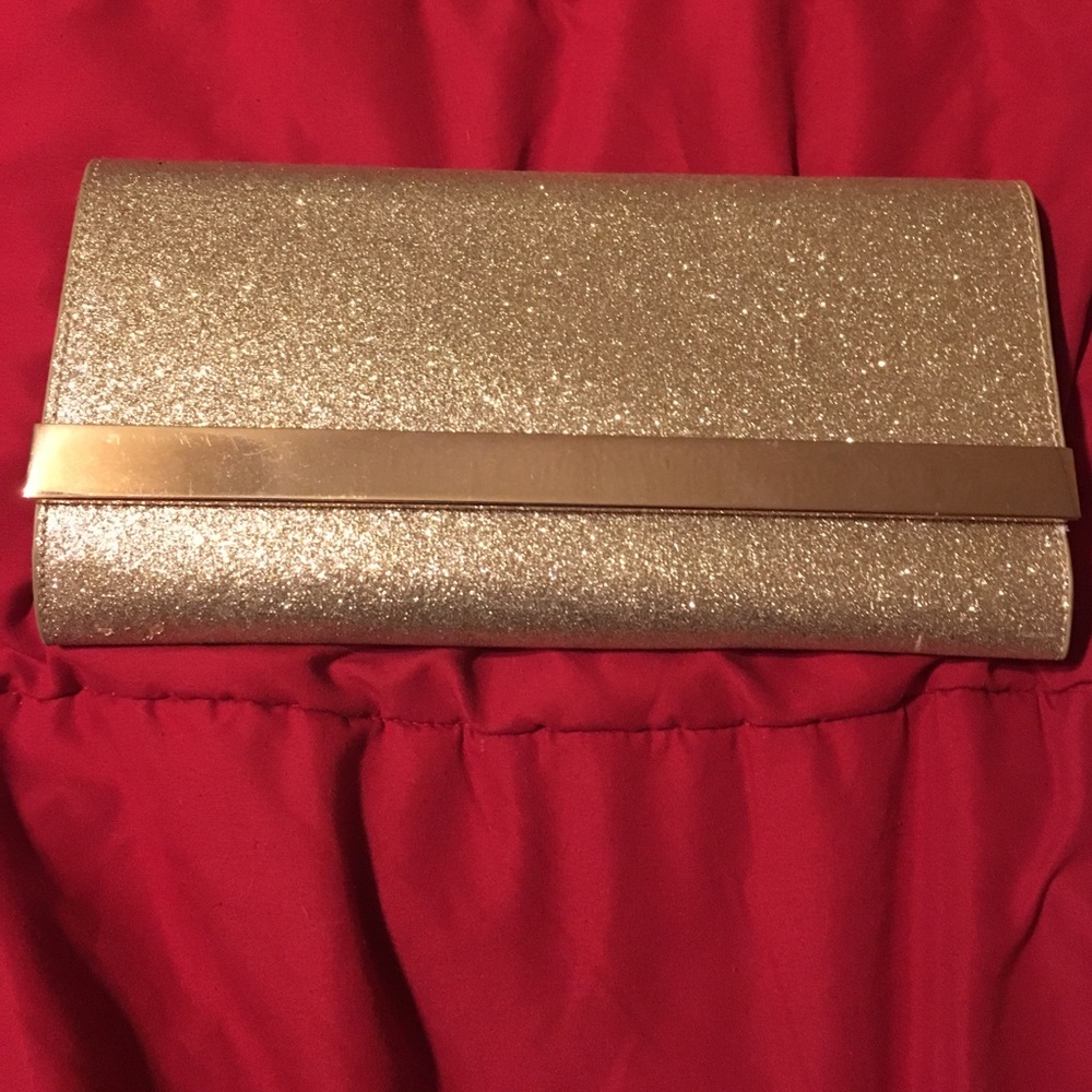 Gold glitter clutch
