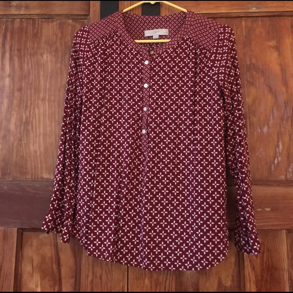 LOFT Wine Printed blouse
