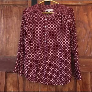 LOFT Wine Printed blouse