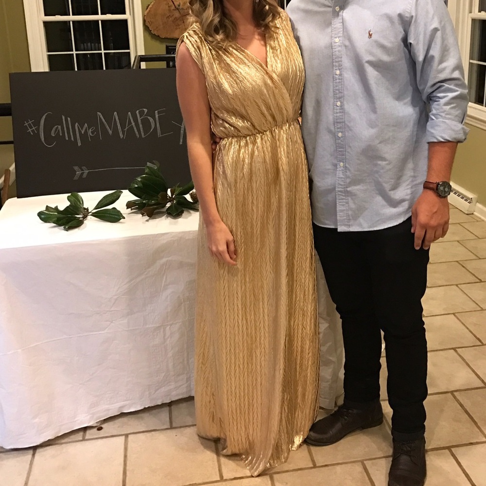 Gold floor length dress