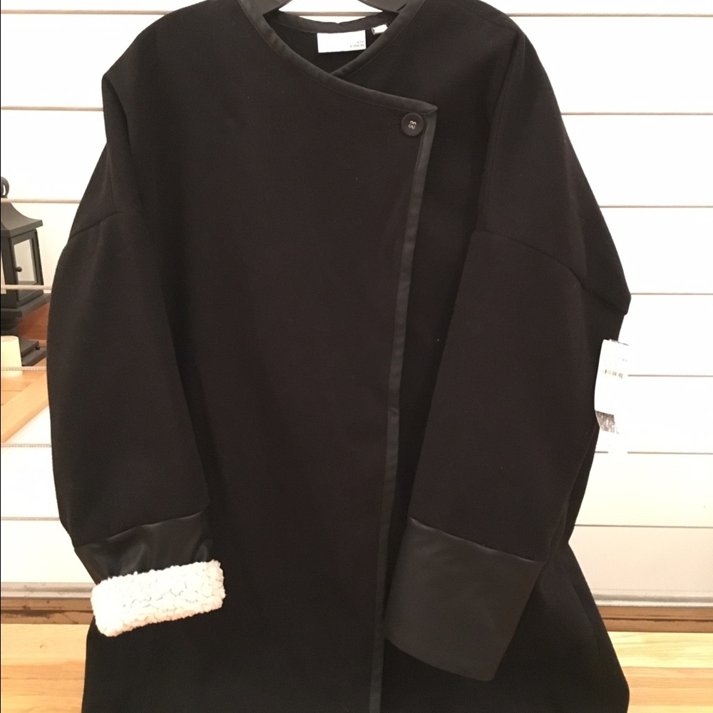 Cross Body Button Cape Jacket