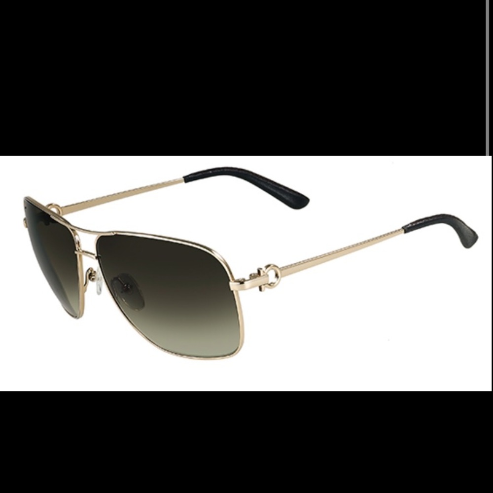 Ferragamo Unisex Gold Frame Sunglasses