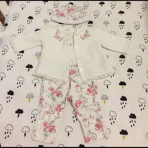 Little Me baby girl rose outfit 0-6 months
