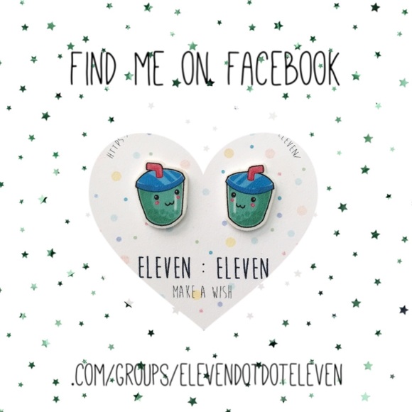 Pssst Come Find Me On Facebook! Handmade Earrings - Picture 2 of 2