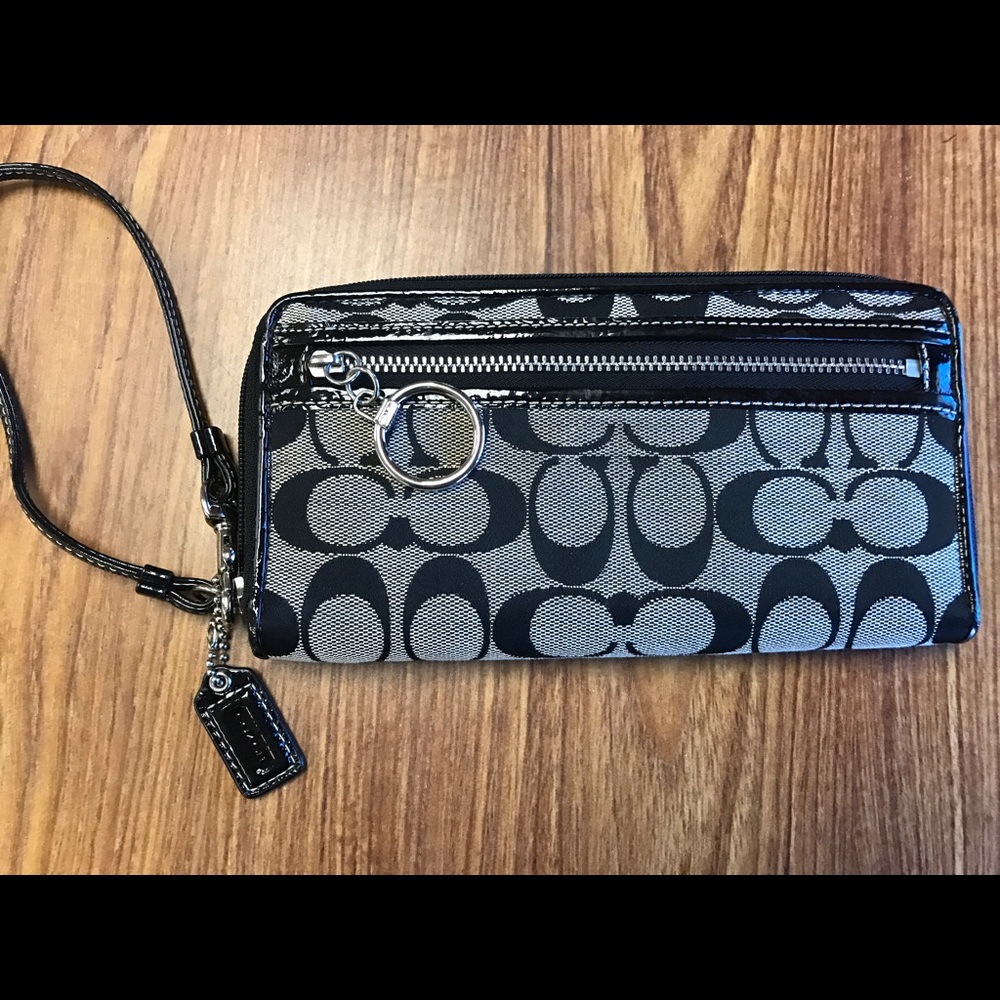 Coach black and grey wallet