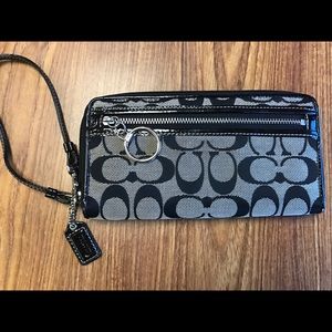 Coach black and grey wallet