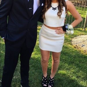 WHITE TWO PIECE SHORT DRESS