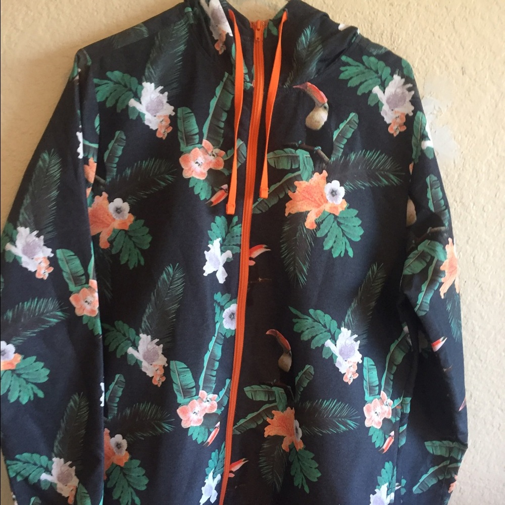 mens floral print windbreaker