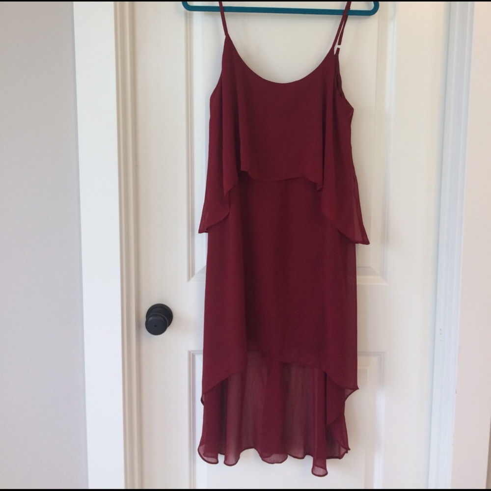 Deep Red High Low Dress