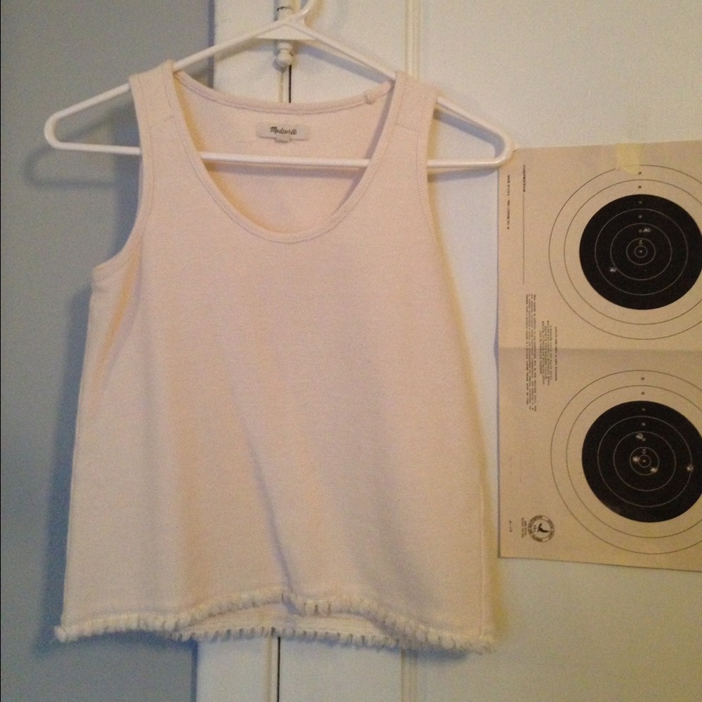 Madewell knit tank top with tassel bottom, XXS