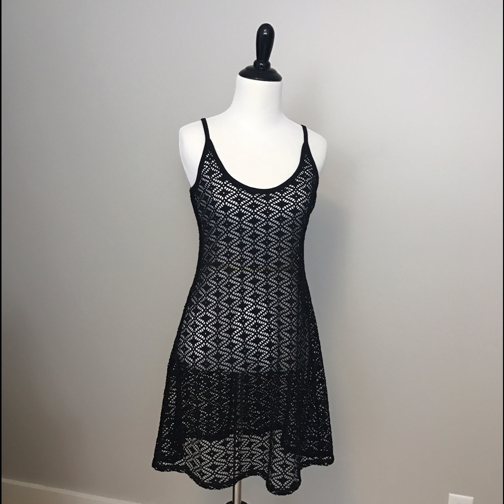 Small Crochet Swim Cover Up in Black Like New