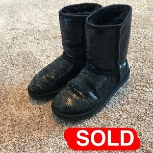 TRADED. Black sequin uggs