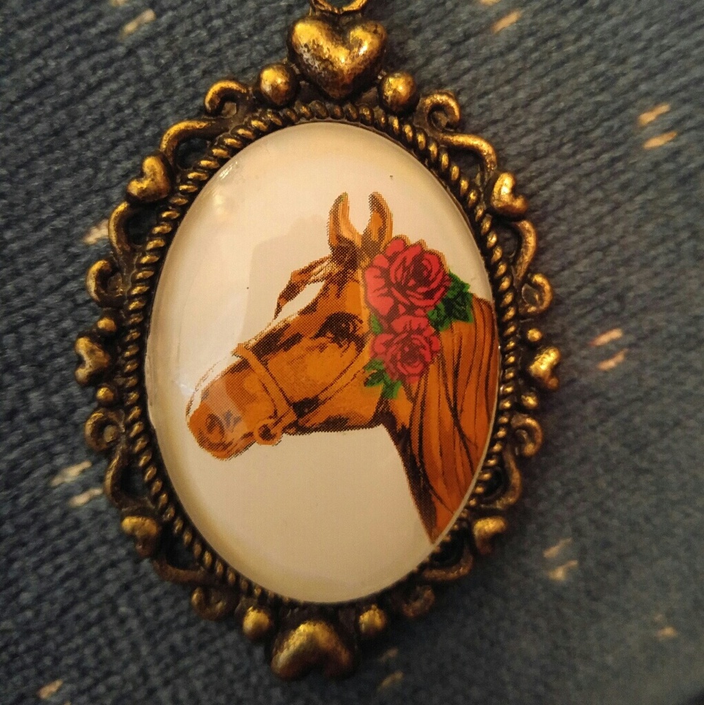 Horse Cameo Necklace