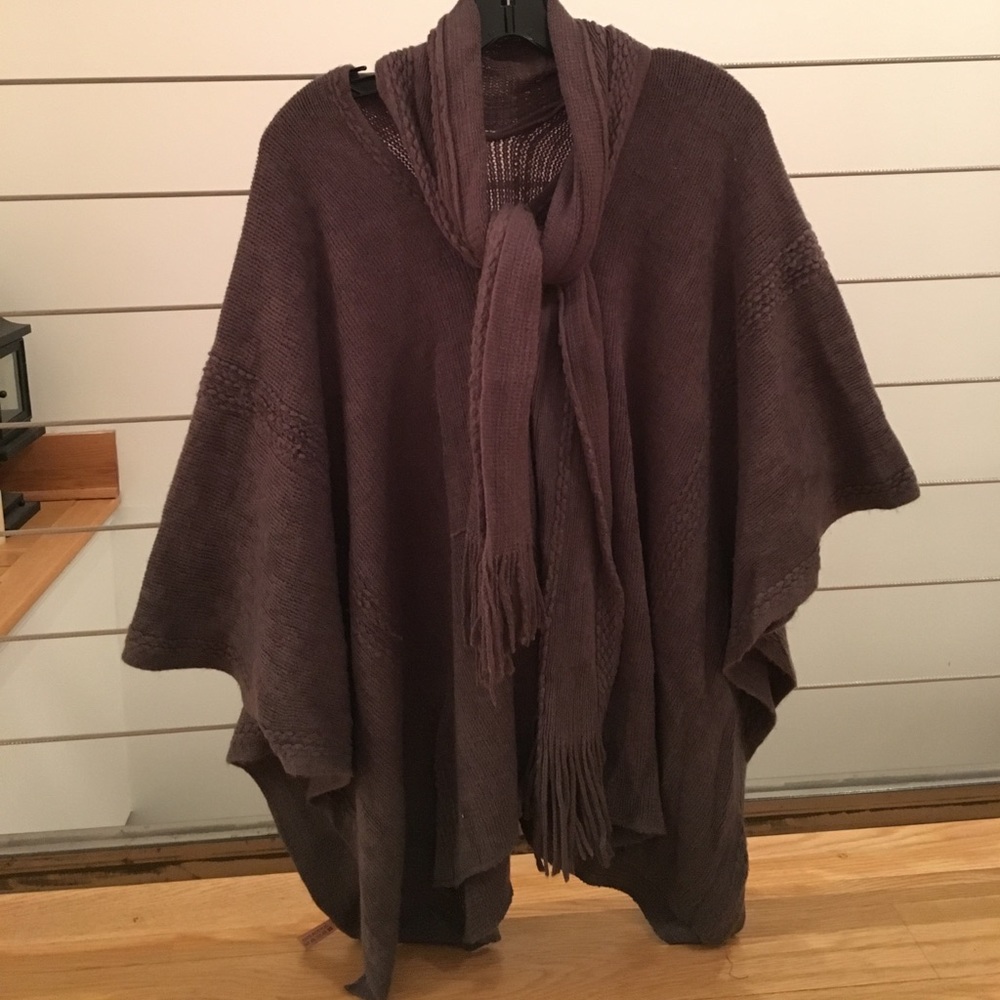 Sweater Cape with Scarf detail