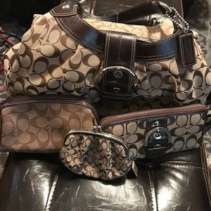Coach bag wallet cosmetic bag and coin purse