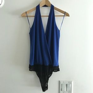 Royal Blue Top Halter Bodysuit
