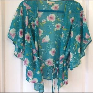 Flower Print Flyaway Cardigan