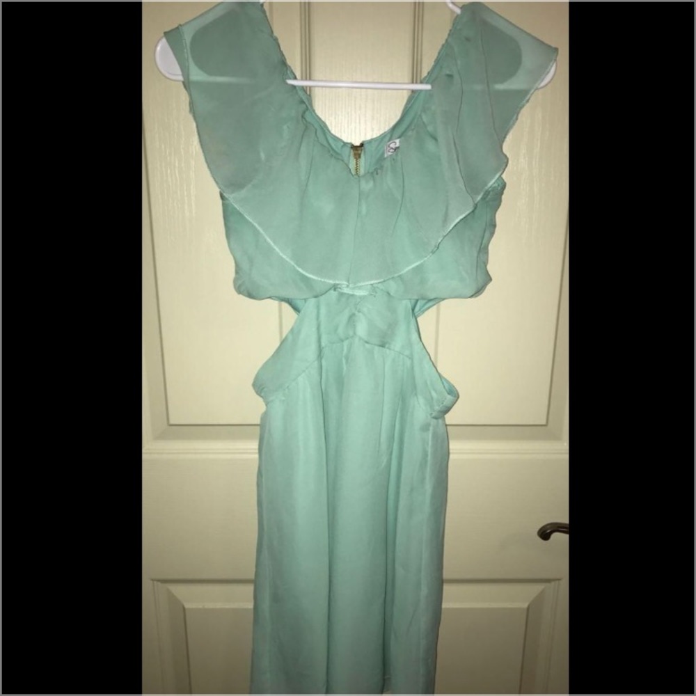 Mint cut out dress