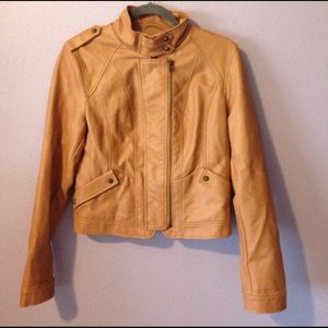 Faux leather peach/apricot jacket ASO Teen Wolf