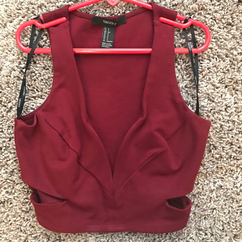 Maroon Crop Top