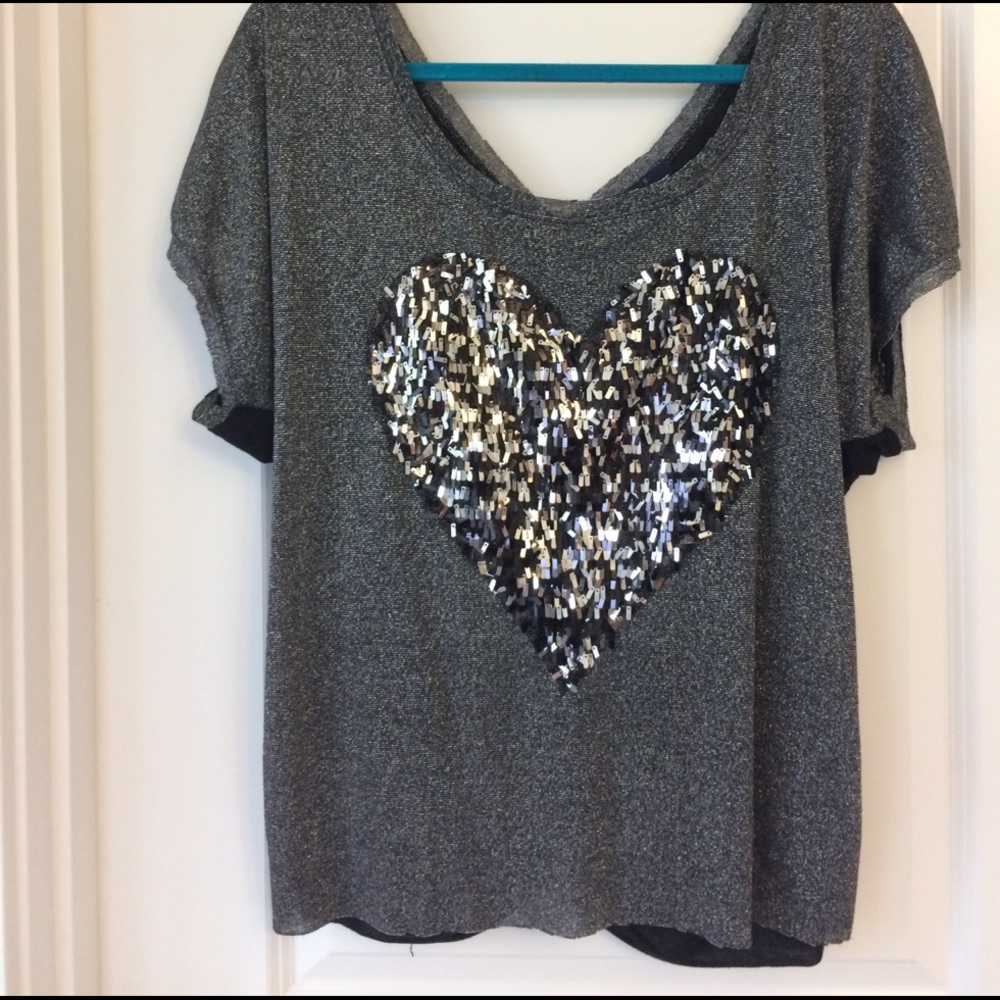 Sequin Heart Top