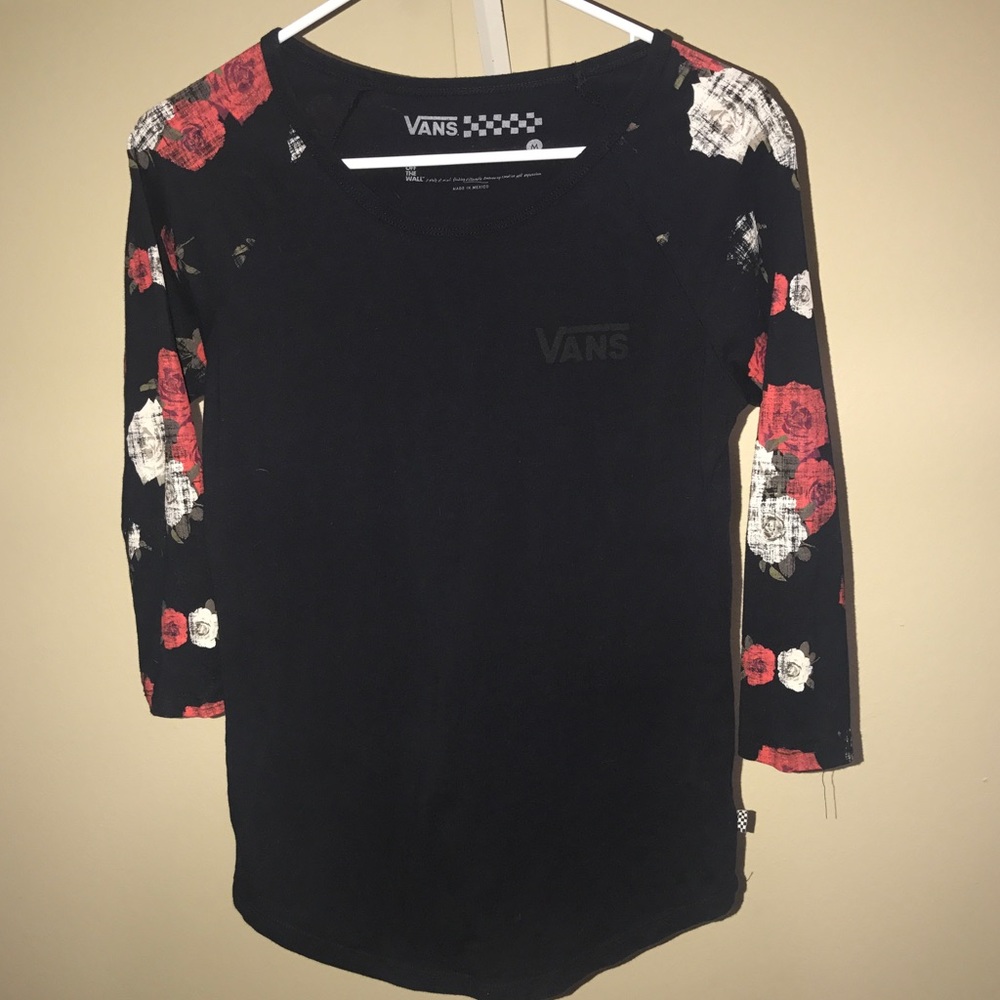 Floral baseball tee