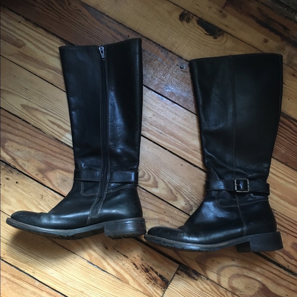 J Crew black leather riding boots