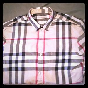 Long-sleeved Burberry button up shirt