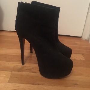 Suede booty heels