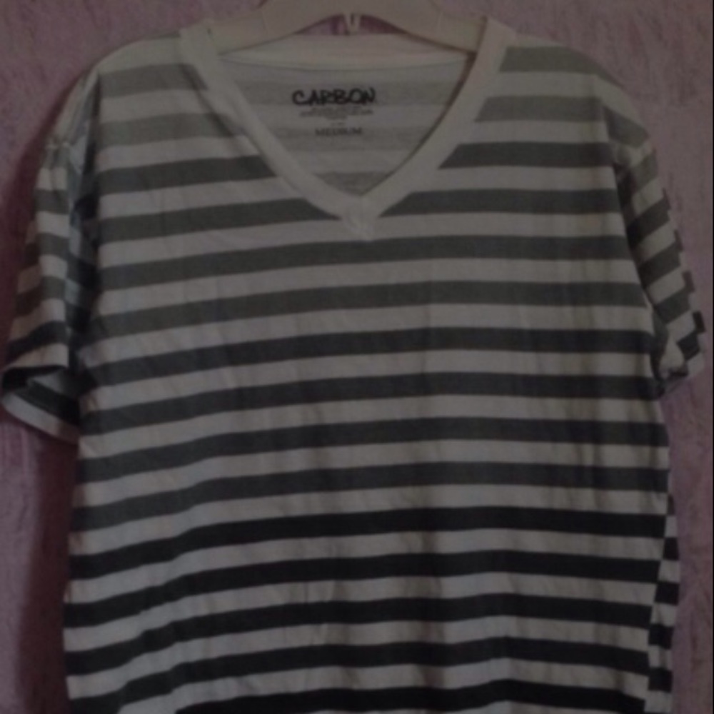 Ombré black and white striped shirt