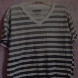 Ombré black and white striped shirt