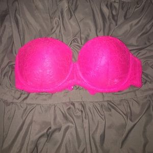 Victoria’s Secret strapless pink 36C Lace padded