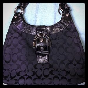 Black Coach Soho Signature Hobo handbag