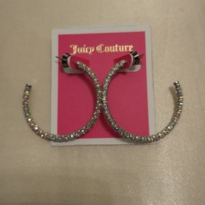 Juicy Couture Aurora Borealis Pave Hoop Earrings
