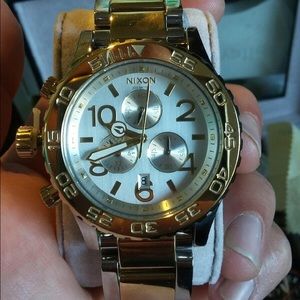 Nixon 42-20 chrono two tone watch