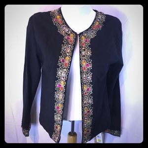 New Direction Sport Ladies Jacket Black Bejeweled