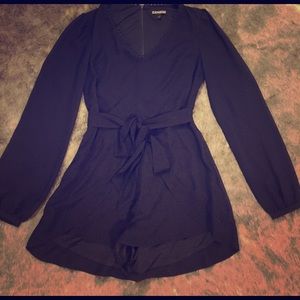 Black express long sleeve romper