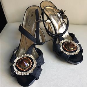 Kate spade wicker covered heels shoes