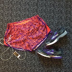 {Nike} Bright Cheetah Print "Tempo" Running Shorts