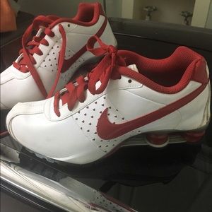 Red and White Nikes! Size 7.