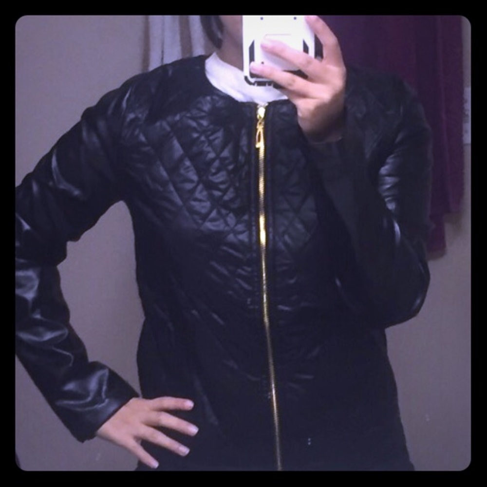 Black Pleather jacket. Lightweight. Size small.